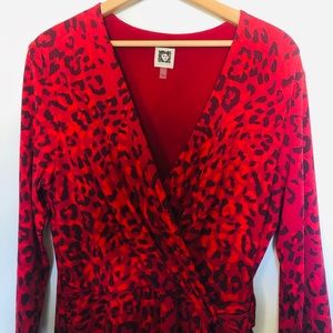 Anne Klein Red Leopard Dress